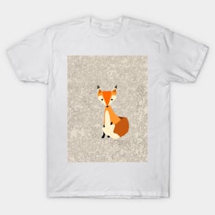 Cute fox on textured background T-Shirt